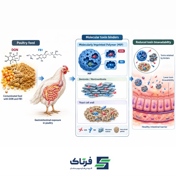 ارزیابی کارآیی توکسین‌بایندرهای مولکولی در جذب هم‌زمان فومونیزین‌ها و دی‌اکسی‌نیوالنول در خوراک طیور